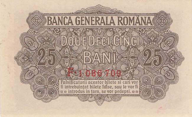 Rumänien 25 Bani ro.472a stempel 1917